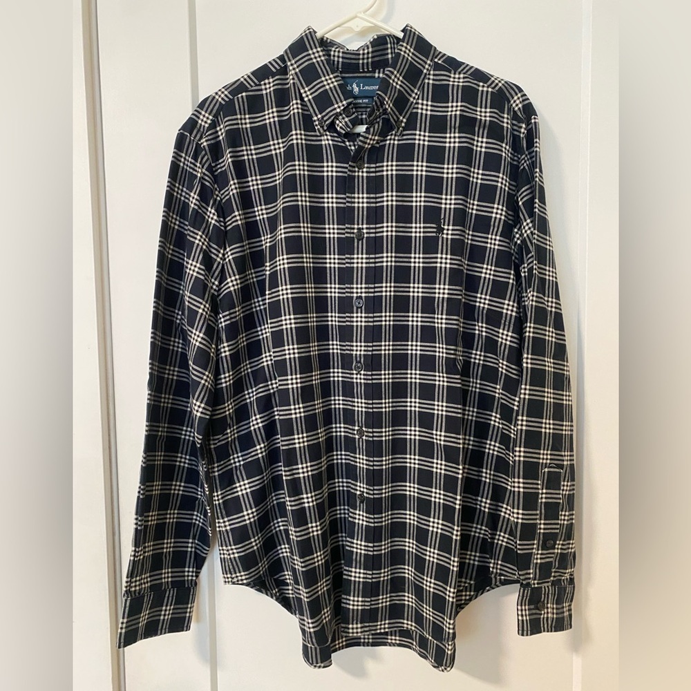 Ralph Lauren Men’s Navy and White Checkered Shirt